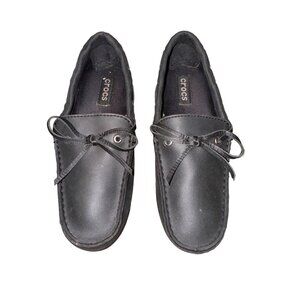 Croc Black Rubber Loafer Flats Women Shoe Size 6